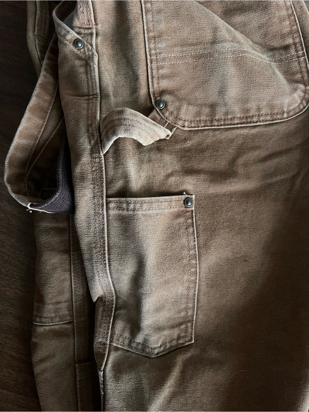 Carhartt Brown Cotton Work Bib Overalls Men’s 38x36 R06 BRN Construction - Picture 13 of 14